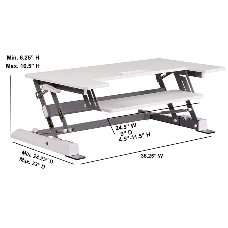 HERCULES Series 36.25''W Sit / Stand Height Adjustable Ergonomic Desk by Flash Furniture