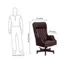 Flash Furniture KC-C696TG-GG High Back Traditional Tufted Burgundy Leather Executive Swivel Office Chair