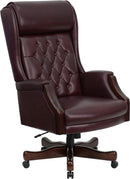 Flash Furniture KC-C696TG-GG High Back Traditional Tufted Burgundy Leather Executive Swivel Office Chair