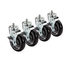 5" Screw-In Rubber Casters Wire Shelving (Set of 4, 2 Locking) PLCB5