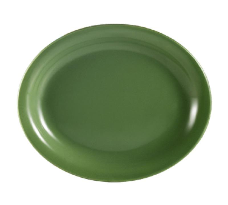 CAC China L-12NR-G Las Vegas 9 3/4" x 7 1/4" Platter (Case Of 24) - Green