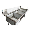 3-Comp. NSF Sink - 18"x18"x14" Bowl - Overall 59" L x 24" W LJ1818-3
