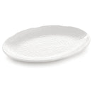 Tablecraft M2015 20"x15" White Oval Pebbled Melamine Tray