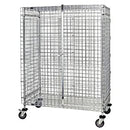QUANTUM Caster Security Cage Unit, 69" High, 800lbs, NSF, Chrome/Epoxy