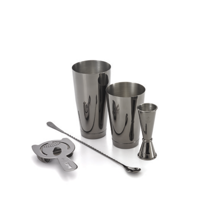 Mercer M37101BK Basic Cocktail Shaker Set in Black Finish