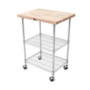 John Boos MET-MWC-1 1-1/2" Blended Hard Rock Maple Top Metro Wire Cart