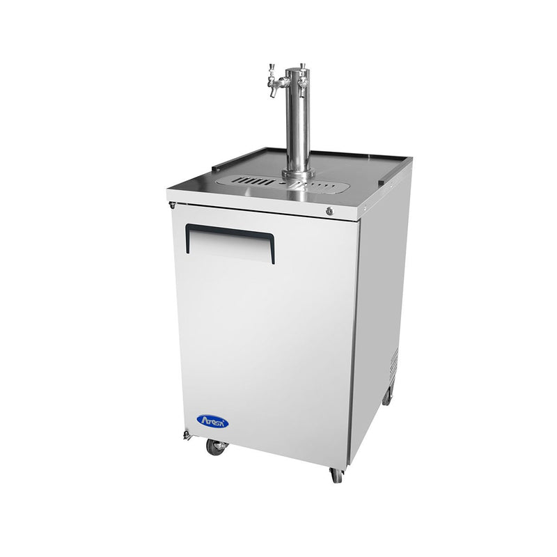 ATOSA 23" Keg Cooler, All SS, Dual Faucet Tower, 20"x24"x31" MKC23