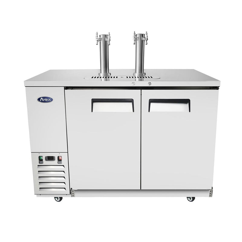 ATOSA 58" Keg Cooler, All SS, Dual Faucet Tower, 58"x28"x40" MKC58