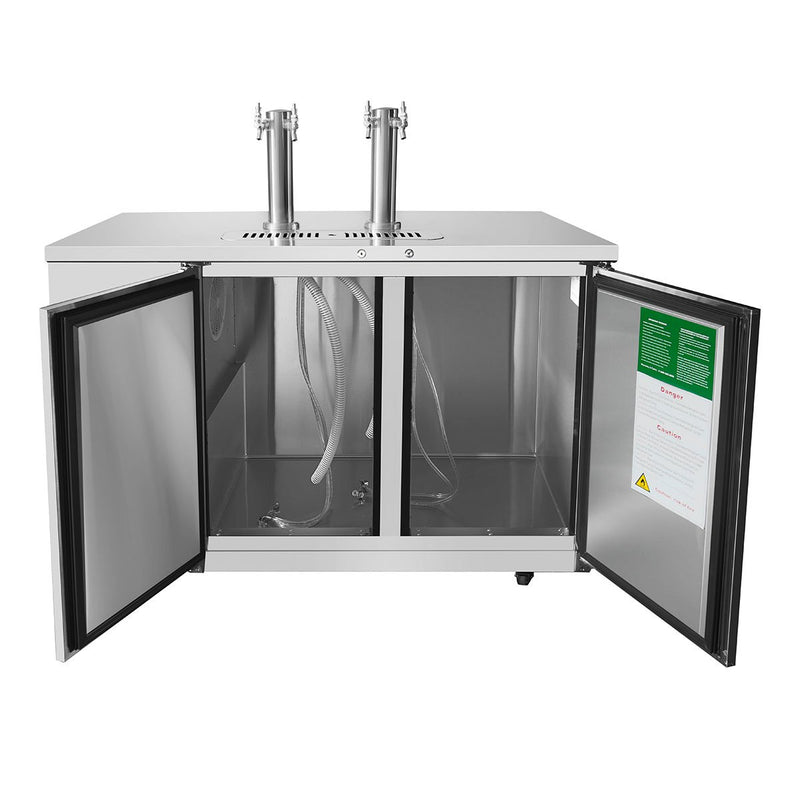 ATOSA 58" Keg Cooler, All SS, Dual Faucet Tower, 58"x28"x40" MKC58