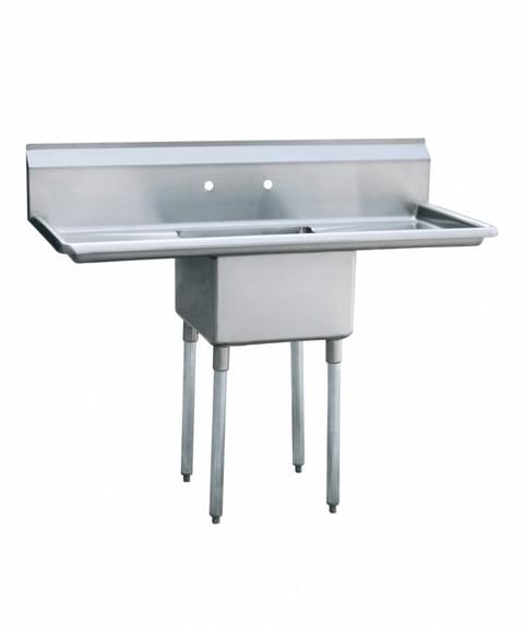 ATOSA S/S 18x18 1-Comp Sink w/Rt & Lft Drainboards, NSF MRSA-1-D