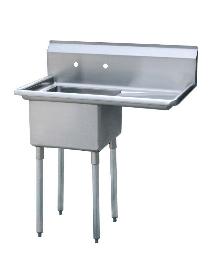 ATOSA S/S 18x18 1-Comp Sink w/Right Drainboard, NSF MRSA-1-R