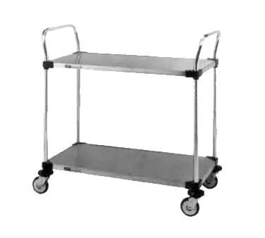 Metro MW105 MW Standard Duty Utility Cart MW100 Series (2) Solid Shelves Open Base Shelf Size 36"W X 18"D
