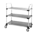Metro MW206 MW Standard Duty Utility Cart MW200 Series Open Design (3) Solid Shelves Shelf Size 36"W X 21"D