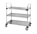 Metro MW401 MW Standard Duty Utility Cart MW400 Series Open Design (3) Shelves (2) Wire (1) Solid Shelf Size 24"W X 18"D
