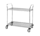 Metro MW608 MW Standard Duty Utility Cart MW600 Series (2) Wire Shelves Open Base Shelf Size 36"W X 21"D
