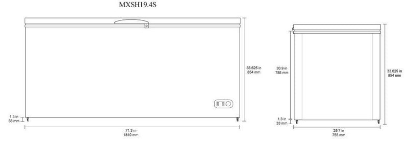 MXSH19.4SHC Chest Freezer, Solid Top