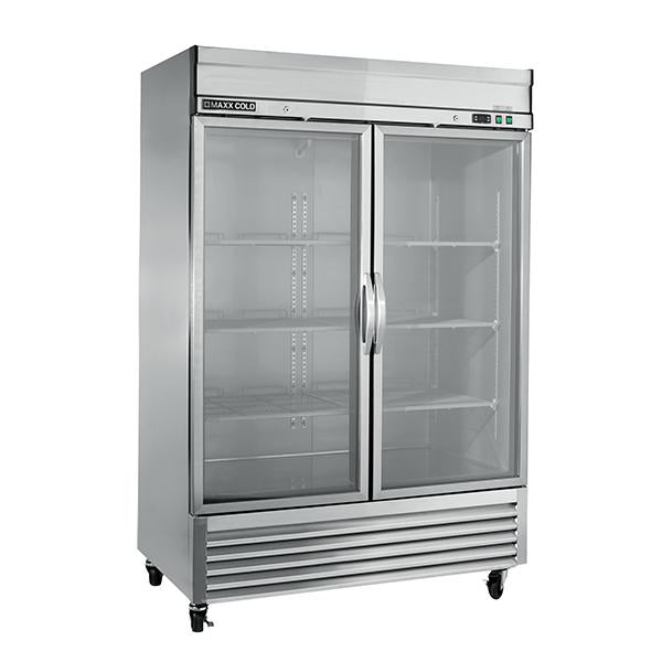 MXSR-49GDHC Reach-In Refrigerator, Double Door, Bottom Mount, Glass