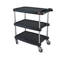 Metro MY1627-34BL myCart Series Utility Cart (3) Shelves Open Base 31-1/2"W X 18-5/16"D X 35-1/2"H