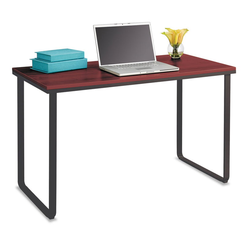 Steel Workstation, 47-1/4w X 24d X 28-3/4h, Cherry/black