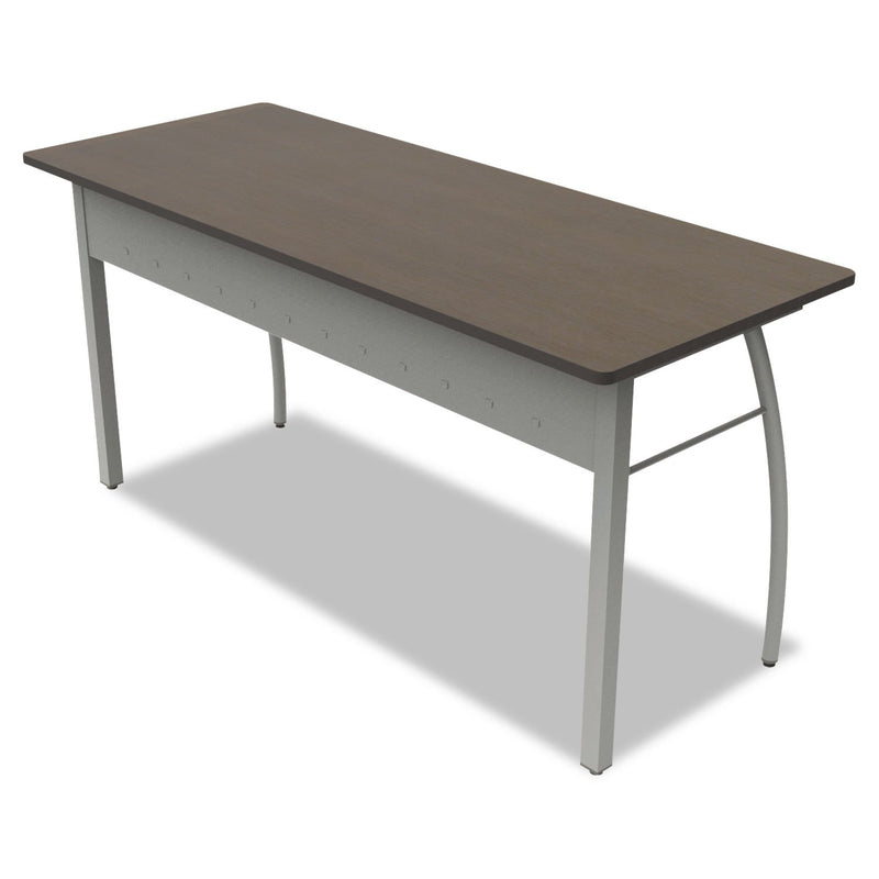 Trento Line Rectangular Desk, 59-1/8w X 23-5/8d X 29-1/2h, Mocha/gray