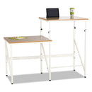 Bi-Level Standing Height Desk, 57 1/2w X 24d X 50h, Beech/cream