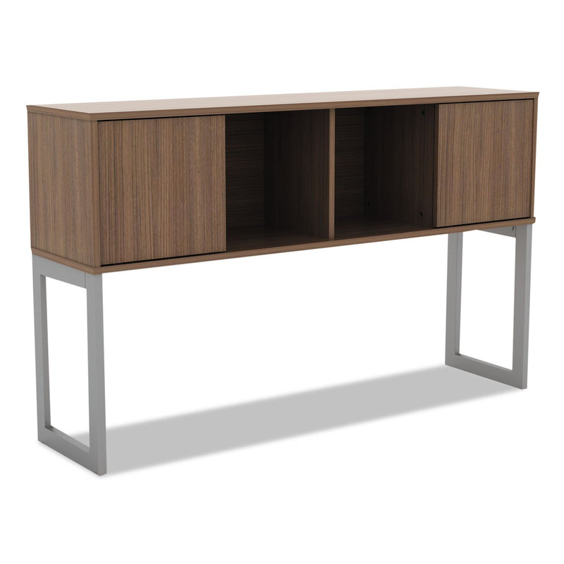 Alera Open Office Desk Series Hutch, 60w X 15d X 36 1/2h, Modern Walnut