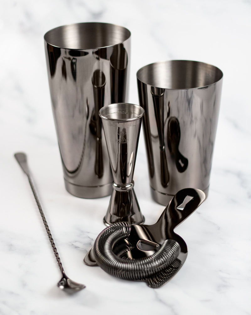 Mercer M37101BK Basic Cocktail Shaker Set in Black Finish