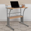 Clifton Maple Computer Desk with Top and Lower Storage Shelves by Flash Furniture