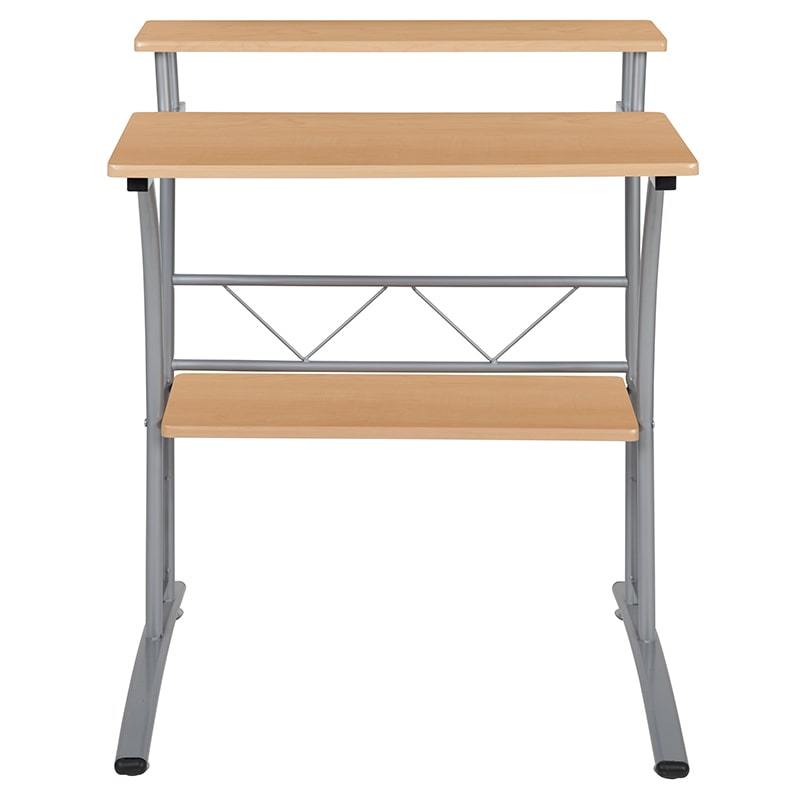 Clifton Maple Computer Desk with Top and Lower Storage Shelves by Flash Furniture