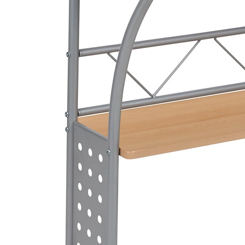 Clifton Maple Computer Desk with Top and Lower Storage Shelves by Flash Furniture