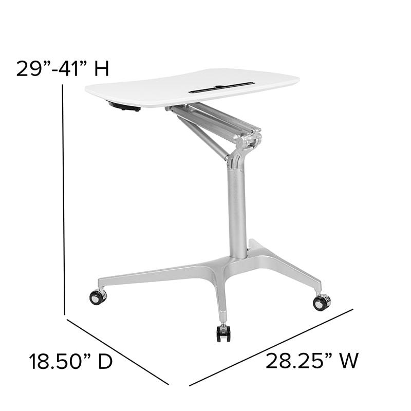 Mobile Sit-Down, Stand-Up Computer Ergonomic Desk by Flash Furniture