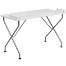 Computer Desk with Raised Border and Silver Metal Frame by Flash Furniture