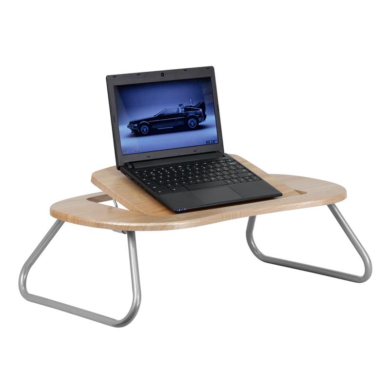 Natural Angle Adjustable Laptop Desk with Foldable Legs by Flash Furniture