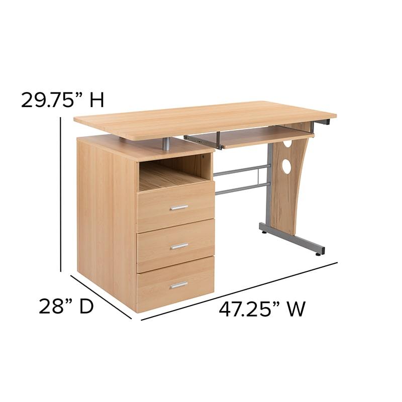 Three Drawer Pedestal and Pull-Out Keyboard Tray by Flash Furniture