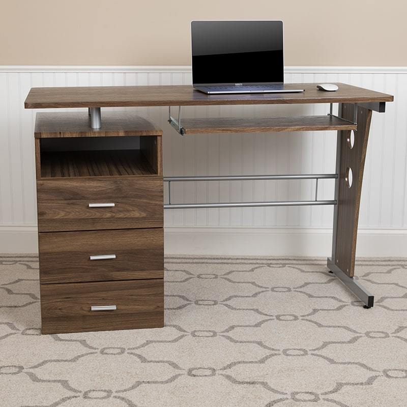 Three Drawer Pedestal and Pull-Out Keyboard Tray by Flash Furniture