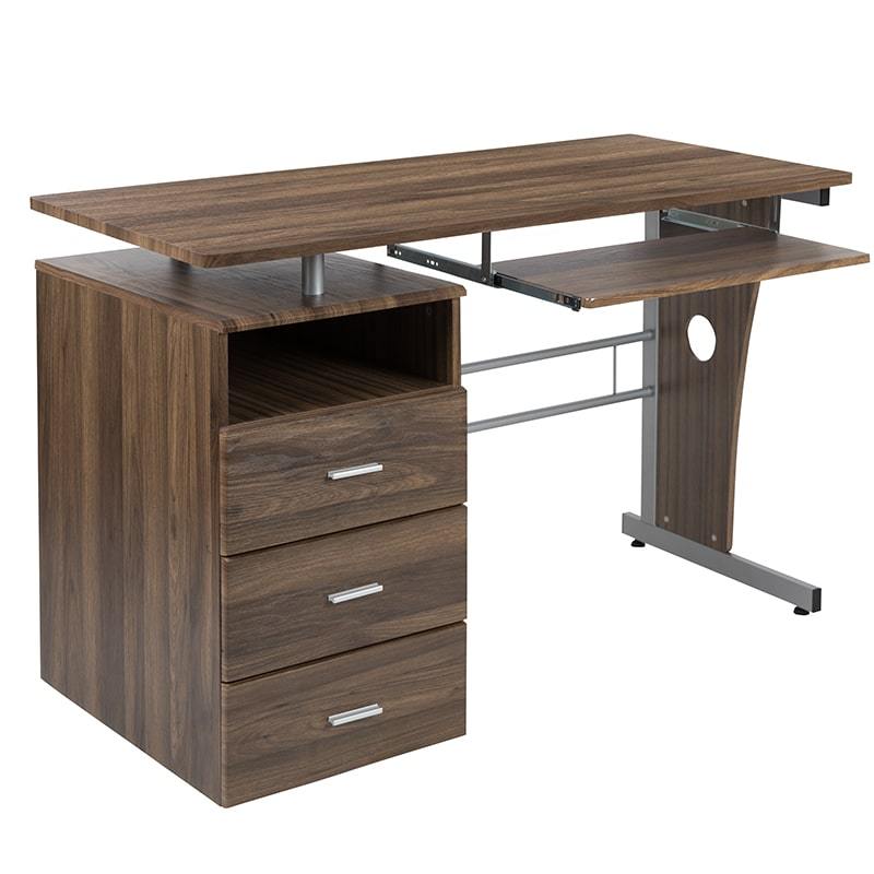 Three Drawer Pedestal and Pull-Out Keyboard Tray by Flash Furniture