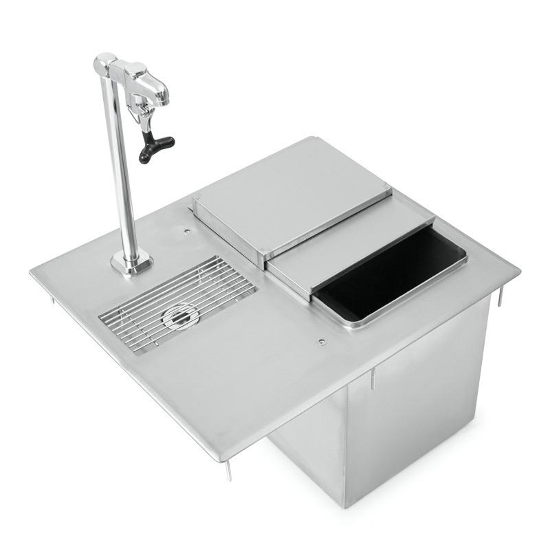 John Boos PB-DIIBWS2118-P 21" x 18" Drop In Ice Bin With Faucet - Stainless Steel