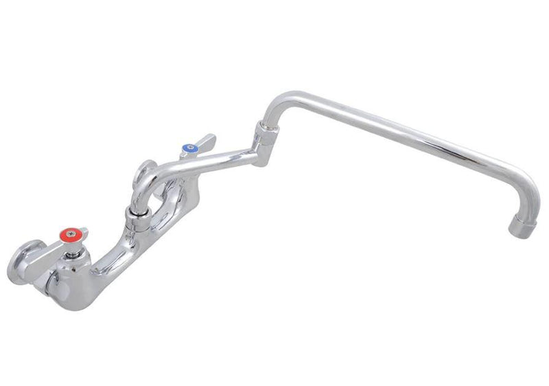 John Boos PBF-18-DJSLF-X Heavy Duty Faucet Splash Mount 18" Double Jointed Swing Spout 8" Centers