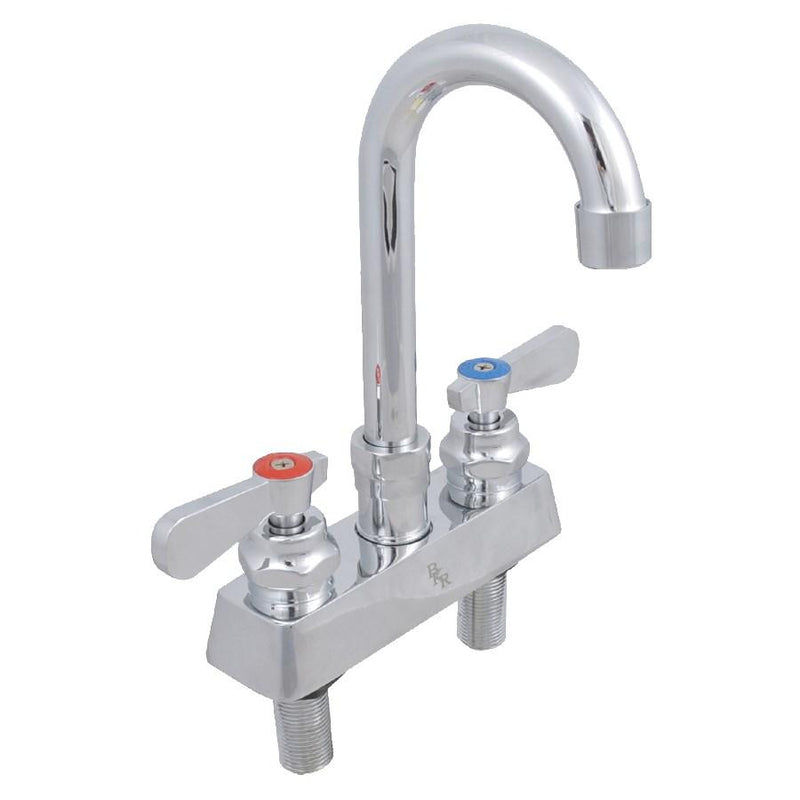 John Boos PBF-4DM-3GLF-X Heavy Duty Faucet Deck Mount 3" Gooseneck Spout 4" Centers