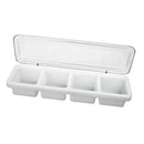 Thunder Group PLBC004P 18" X 5" X 3", Plastic 4 Compartment Bar Caddies with Translucent Cover