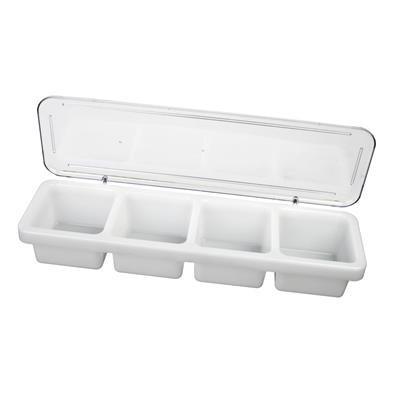 Thunder Group PLBC004P 18" X 5" X 3", Plastic 4 Compartment Bar Caddies with Translucent Cover