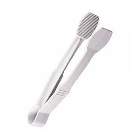 Thunder Group PLFTG006WH 6" White Polycarbonate Flat Grip Tong