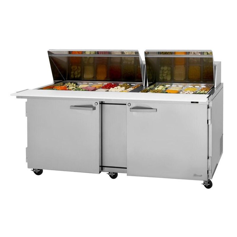 Turbo Air PST-72-30-N Pro Series Mega Top Sandwich/Salad Prep Table 23.0 Cu. Ft. 30-Pan Top