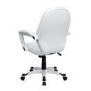 Flash Furniture QD-5058M-WHITE-GG Mid-Back White Leather Executive Swivel Office Chair With Synchro-Tilt Mechanism