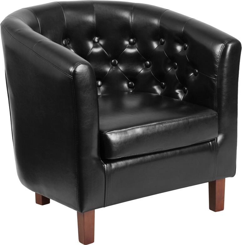 Flash Furniture Hercules Cranford Series Leather Tufted Barrel Chair