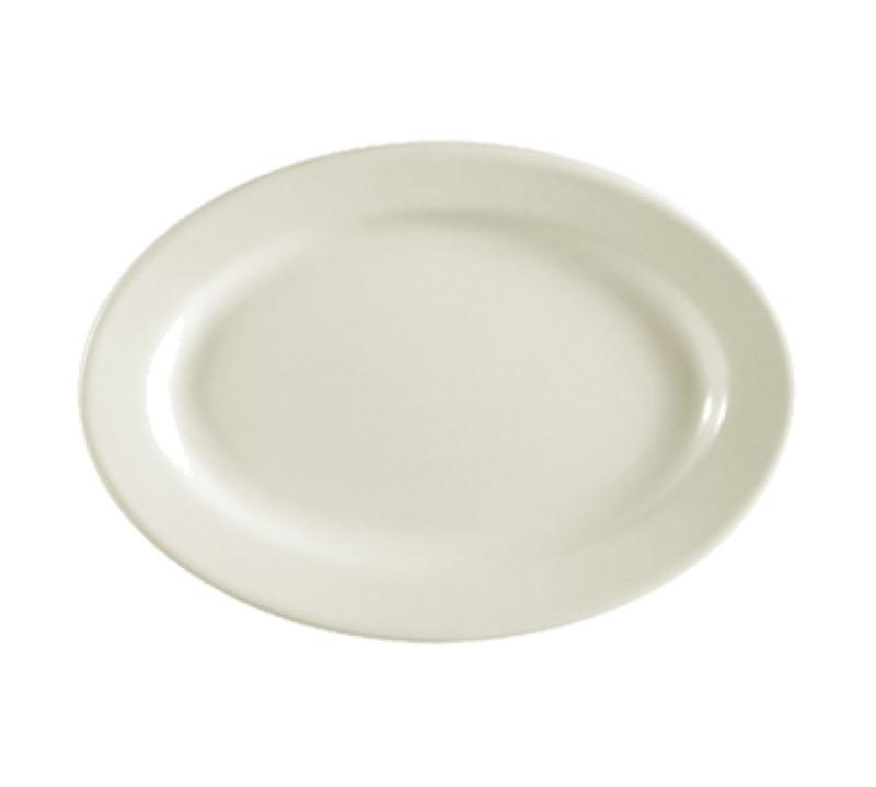 CAC China REC-13 REC 11 1/2" x 8 1/4" Platter (One Dozen) - White