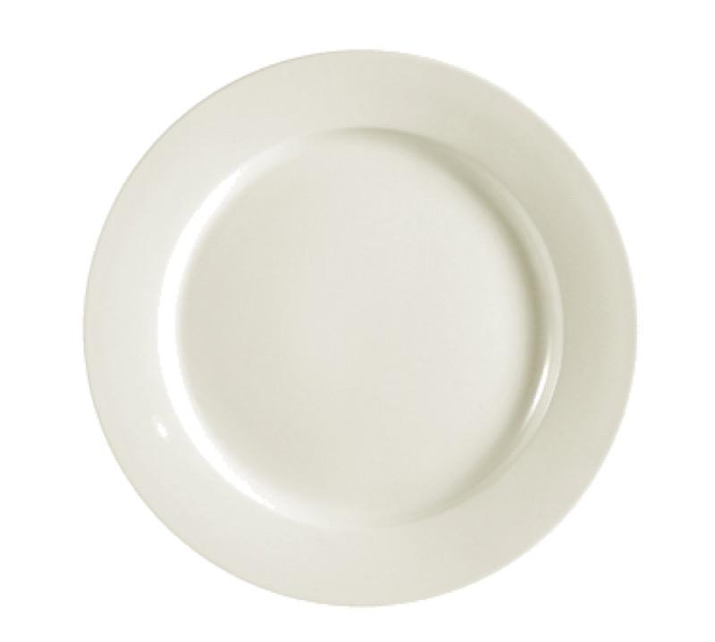 CAC China REC-16 REC 10 1/2" Round Plate (One Dozen) - White