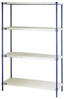 QUANTUM Wire Plastic Mat 4-Shelf Unit, Single Box, 600lb, LIFETIME WARRANTY