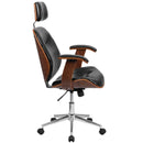 Flash Furniture High Back Black Leather Executive Wood Swivel Office Chair