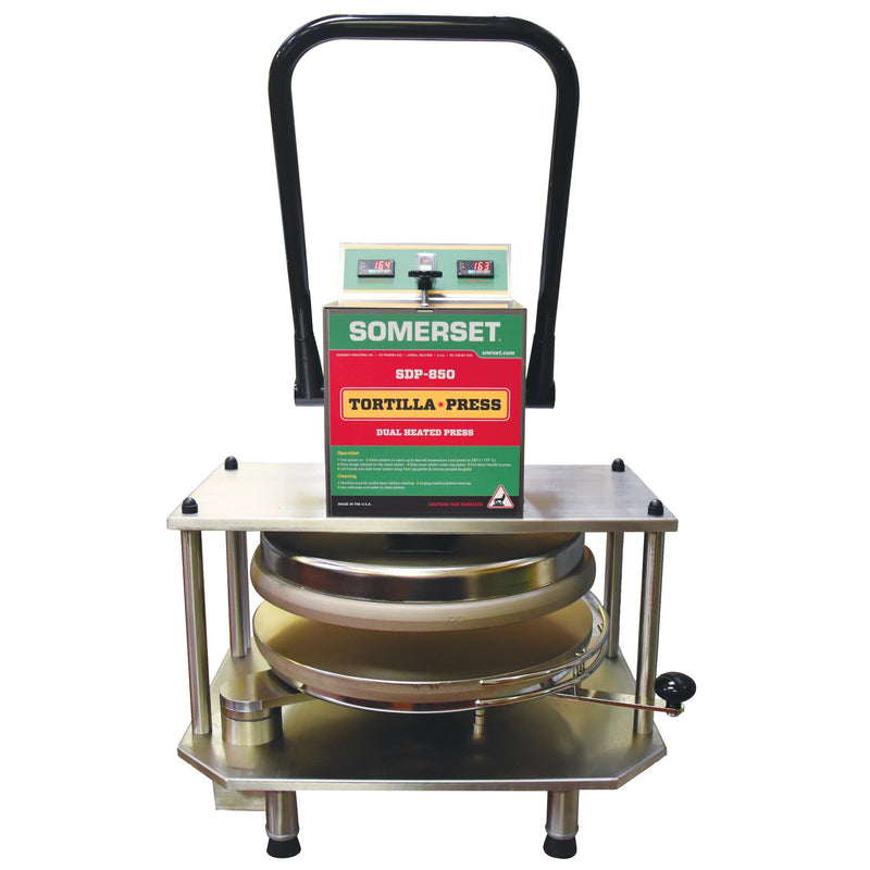 Somerset SDP-850 Pizza/Bread Dough Press Compact/Table Top Design Dual Heated Platens